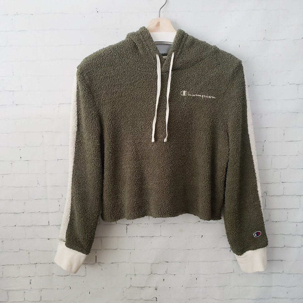 Champion Forest Green Hoodie with White Details